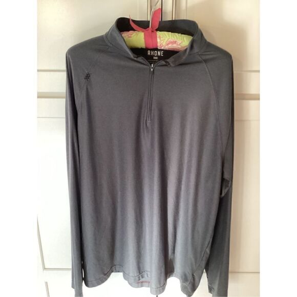 Rhône Mens Reign Midweight 1/4 Zip Sweatshirt Sz XL Gray Activewear - Picture 2 of 11